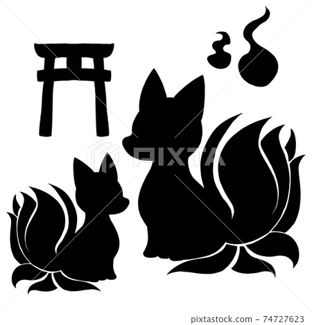 九尾狐狸/剪影 74727623