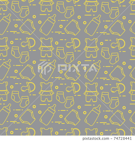 Newborn baby seamless pattern. 74728441