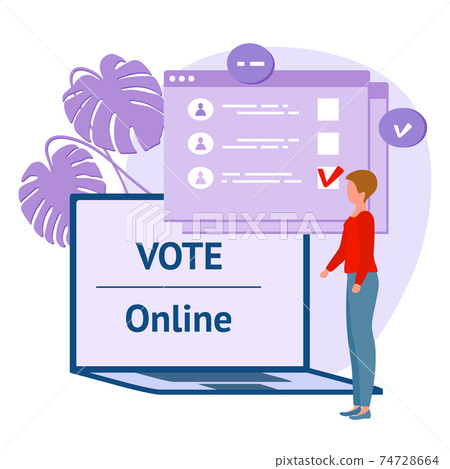 Vote Online Vector People Election E-voting 74728664