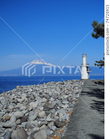 Shizuoka Prefecture Heda Lighthouse and Fuji February 74728915