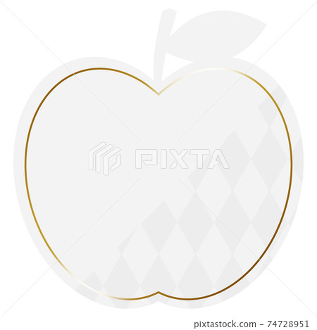 Apple frame white & gold partly diamond pattern Apple frame white & gold partly diamond pattern 74728951