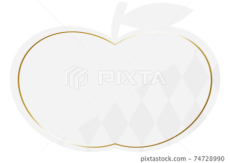 Apple frame white & gold partly diamond pattern horizontal position 74728990