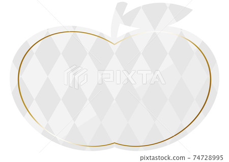 Apple frame white & gold diamond pattern on the entire surface horizontal position Apple frame white & gold diamond pattern on the entire surface horizontal position 74728995