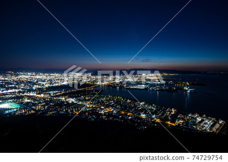 從Yashima看的高松市夜視圖 從Yashima看的高松市夜視圖 74729754
