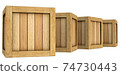 3d image of a group of wooden boxes 74730443