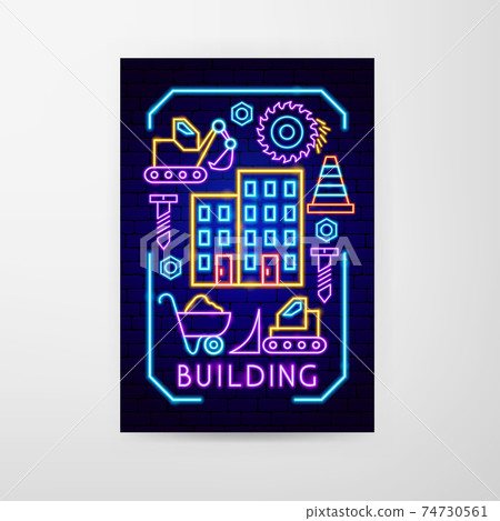 Building Neon Flyer Building Neon Flyer 74730561