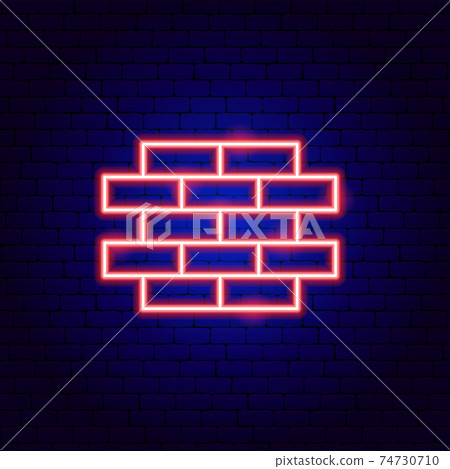 Brick Wall Neon Sign Brick Wall Neon Sign 74730710