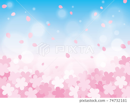 夢幻般的櫻花背景(花瓣) 夢幻般的櫻花背景(花瓣) 74732181