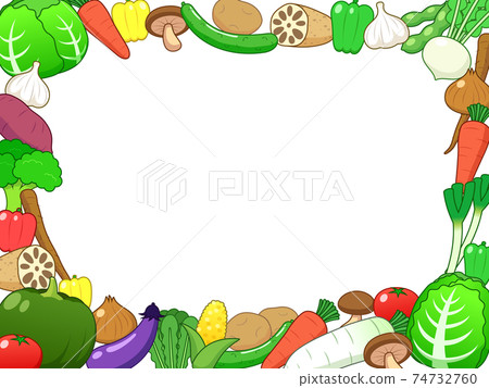 Vegetable frame 3 - Stock Illustration [74732760] - PIXTA