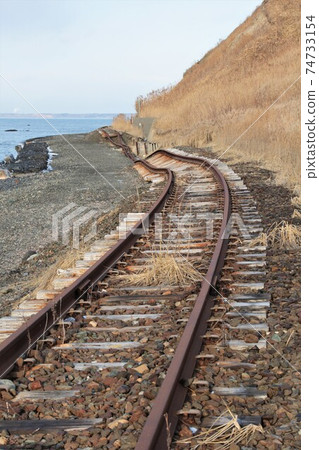 Damaged railroad tracks (near JR Hokkaido, Hidaka Main Line, Okaribe Station) Damaged railroad tracks (near JR Hokkaido, Hidaka Main Line, Okaribe Station) 74733154