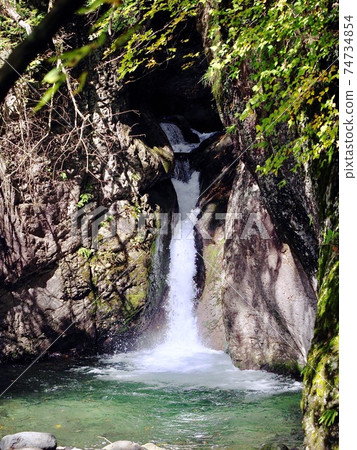 Koza Pond Waterfall 3 on the Okukinu Promenade, Nikko City, Tochigi Prefecture Koza Pond Waterfall 3 on the Okukinu Promenade, Nikko City, Tochigi Prefecture 74734854