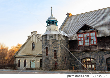 Old Bratslav water mill with power station in Nemyriv, Ukraine 74735126