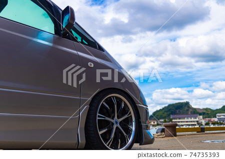 Blue sky and car Blue sky and car 74735393