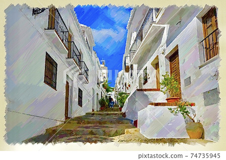 Beautiful landscape of Frigiliana, Spain 74735945