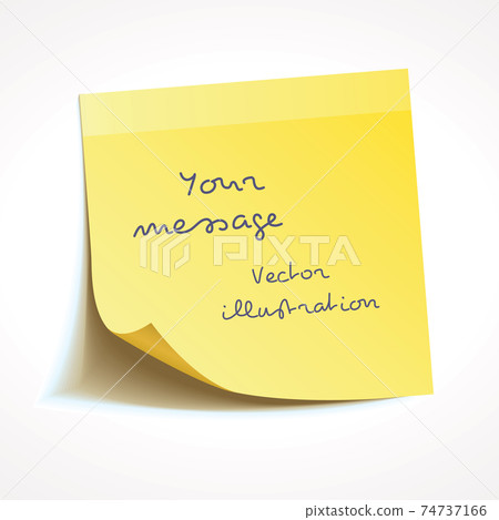 Yellow stick note, vector illustration Yellow stick note, vector illustration 74737166
