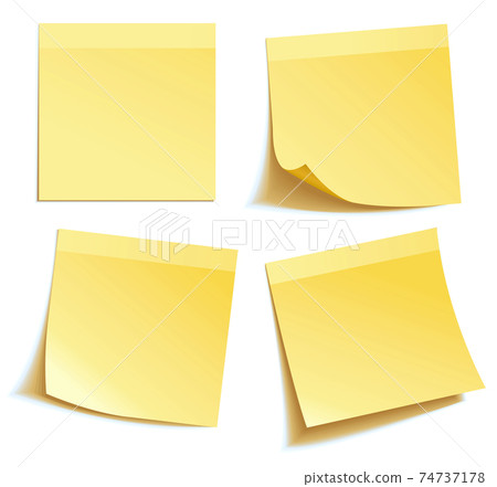 Yellow stick note isolated on white background, vector illustration Yellow stick note isolated on white background, vector illustration 74737178