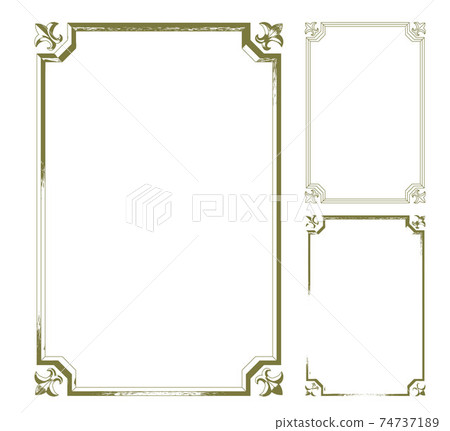 Antique vector frame, shadow and outline illustration set Antique vector frame, shadow and outline illustration set 74737189