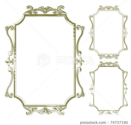 Antique vector frame, shadow and outline illustration set Antique vector frame, shadow and outline illustration set 74737190