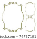 Antique vector frame, shadow and outline illustration set 74737191