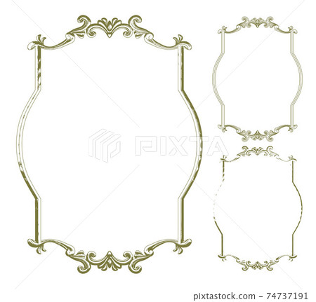 Antique vector frame, shadow and outline illustration set Antique vector frame, shadow and outline illustration set 74737191