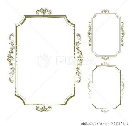 Antique vector frame, shadow and outline illustration set Antique vector frame, shadow and outline illustration set 74737192