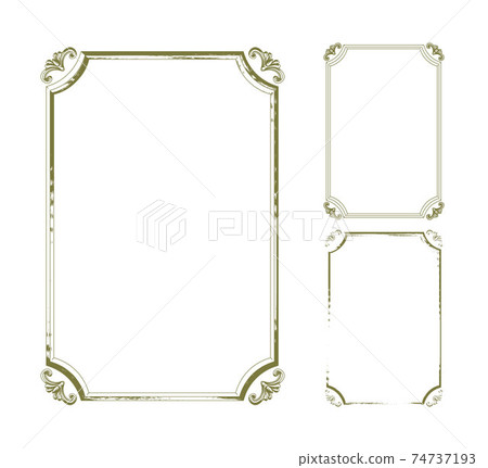 Antique vector frame, shadow and outline illustration set Antique vector frame, shadow and outline illustration set 74737193