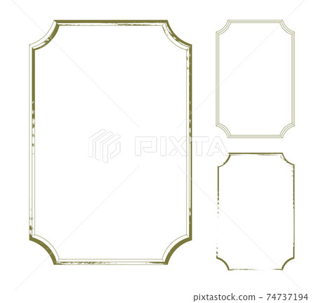 Antique vector frame, shadow and outline illustration set Antique vector frame, shadow and outline illustration set 74737194