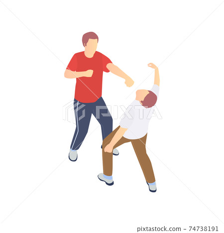 Criminal Fight Isometric Composition 74738191
