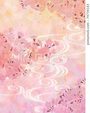 櫻花日式背景素材 74739183