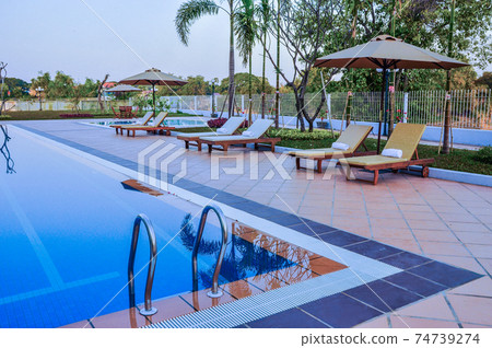 Sunrise at Swimming Pool 74739274