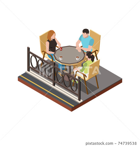 Family Cafe Terrace Composition 74739538