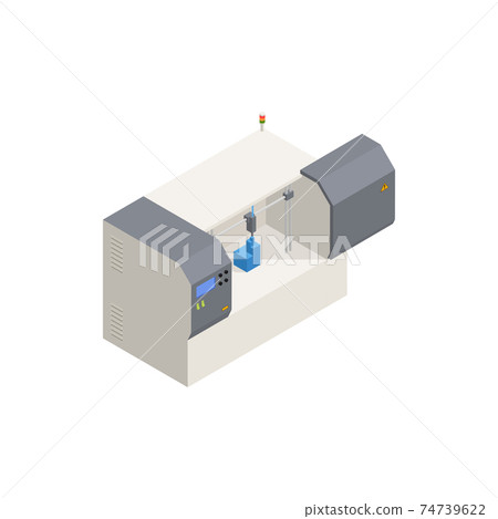 3D Printer Isometric Composition 3D Printer Isometric Composition 74739622
