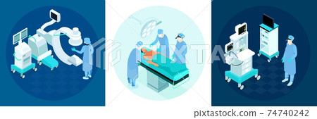 Operating Room Isometric Concept Operating Room Isometric Concept 74740242