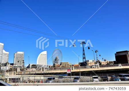Minato Mirai scenery and Japan's first permanent urban ropeway Yokohama Air Cabin Minato Mirai scenery and Japan's first permanent urban ropeway Yokohama Air Cabin 74743059
