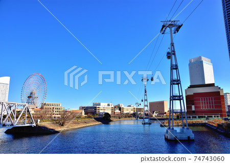 Minato Mirai scenery and Japan's first permanent urban ropeway Yokohama Air Cabin Minato Mirai scenery and Japan's first permanent urban ropeway Yokohama Air Cabin 74743060