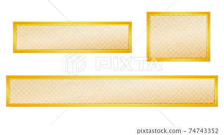 Beige-based telop base with gold frame 74743352