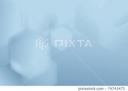 Abstract soft blue hexagons geometric shape technology digital hi tech concept background. Space for your text 74743475