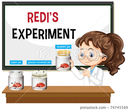 Scientist explaining redi's experiment 74745589