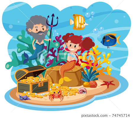 Mermaid in underwater world 74745714