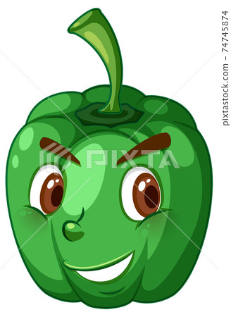 Capsicum cartoon character with facial expression Capsicum cartoon character with facial expression 74745874