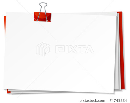 Blank papers and binder clip template Blank papers and binder clip template 74745884