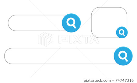 搜索框圓錐形基座，帶有圓形放大鏡圖標 74747316