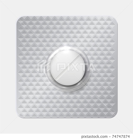 Realistic pill blister. Drug in blister pack, round tablet in individually packaging, textured silver wrapper for medicines, Pharmacological medical product, vector mockup for branding Realistic pill blister. Drug in blister pack, round tablet in individually packaging, textured silver wrapper for medicines, Pharmacological medical product, vector mockup for branding 74747874