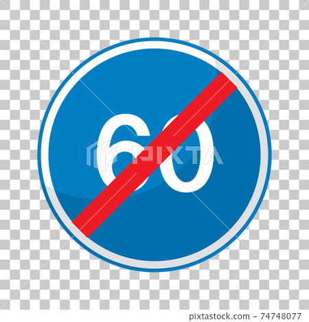 Blue Minimum Speed Limit 60 Road Sign Isolated... - Stock Illustration ...