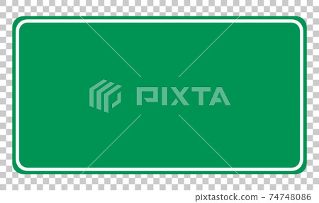 Empty green traffic banner on transparent background 74748086