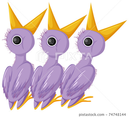 Purple chick cartoon character 74748144