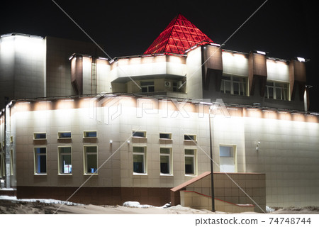 The building is abundantly illuminated by lanterns at night. The building is abundantly illuminated by lanterns at night. 74748744