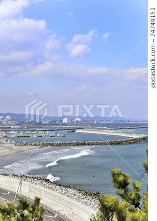 Matsukawaura and the harbor from the Unoo Lighthouse 74749151