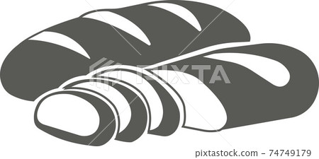 Bread on white background. Vector black and... - Stock Illustration ...