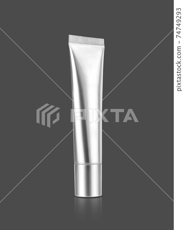 blank packaging silver metallic tube for cosmetic product design mock-up blank packaging silver metallic tube for cosmetic product design mock-up 74749293